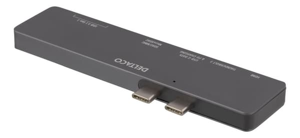 DELTACO USB-C-telakointiasema MacBook Prolle, 2016 ja uudemmat mallit