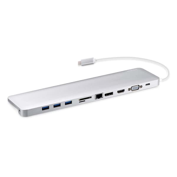 aten Telakka USB-C™ 1x DisplayPort Female / 1x HDMI Type A Female / 1x VGA Female Gigabit Telakka 11-Väylä Hopea