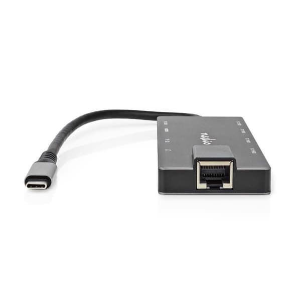 Nedis USB Multi-Port Adapter | 10-i-1 | USB 3.2 Gen 1 | USB-C™ Hane | HDMI™ Utgång / RJ45 Hona / SD / 2x USB-C™ / 3.5 mm Hona / 3x USB-A Hona | 5 Gbps