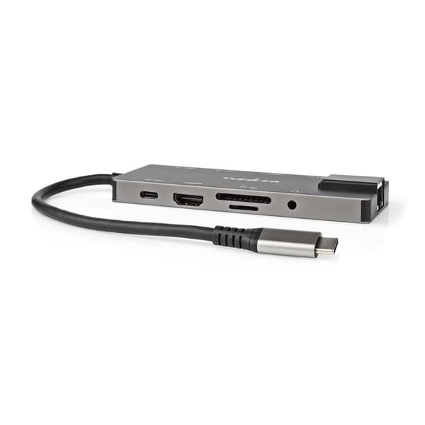 Nedis USB Multi-Port Adapter | 10-i-1 | USB 3.2 Gen 1 | USB-C™ Hane | HDMI™ Utgång / RJ45 Hona / SD / 2x USB-C™ / 3.5 mm Hona / 3x USB-A Hona | 5 Gbps