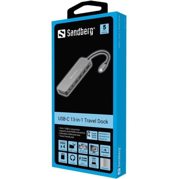 Sandberg USB-C 13-i-1 Travel Dock