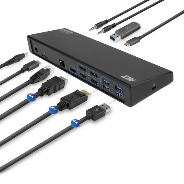 ACT AC7048 Notebook Dock & Port Replicator Kabelansluten USB 3.2 Gen 1 (3.1 Gen 1) Typ-C Svart