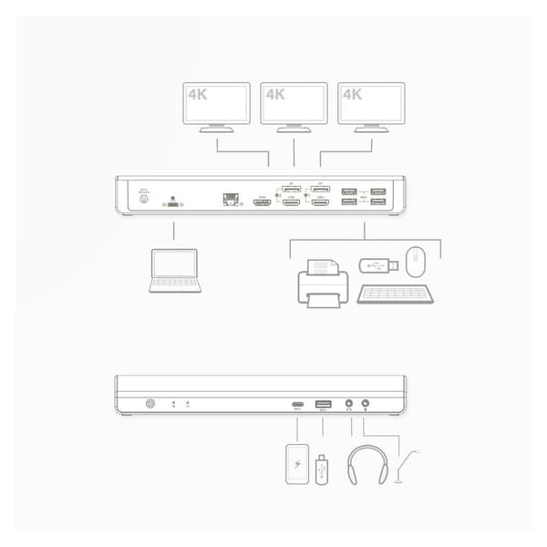 ACT AC7048 Notebook Dock & Port Replicator Kabelansluten USB 3.2 Gen 1 (3.1 Gen 1) Typ-C Svart
