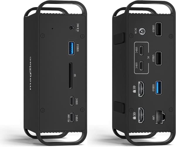 NÖRDIC 2 til 14 USB-C Macbook-dokkingstasjon to skjermer 2xHDMI 4K60Hz 7xUSB 1xUSB-C PD100W 1xRJ45 1xAudio 1xSD Thunderbolt 3/4 USB4