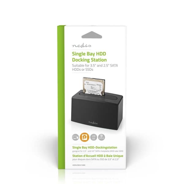 Nedis Harddisk Dockingstation | USB 3.2 Gen1 | USB Type-A | 1 Disk | 2.5 / 3.5 " | USB 3.2 Gen1 | Docking | Desktop