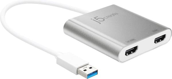 j5create JUA365-N USB 3.0 till Dual HDMI Multi-Monitor Adapter