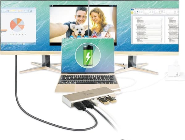 j5create JCD381-N USB Type-C Dual HDMI Mini Dock Ethernet / USB 3.1 HUB / PD2.0