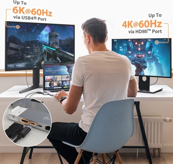 j5create 4K60 Elite Pro USB4-hub med MagSafe-kit