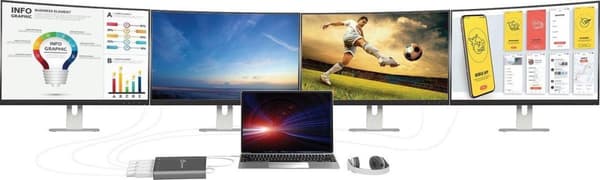 j5create JCA366-N USB-C till 4-portars HDMI Multi-Monitor Adapter