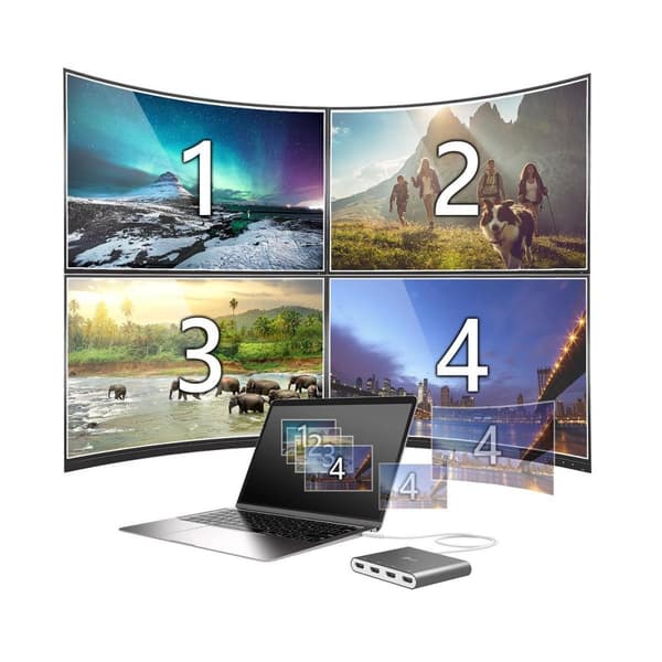 j5create JCA366-N USB-C till 4-portars HDMI Multi-Monitor Adapter
