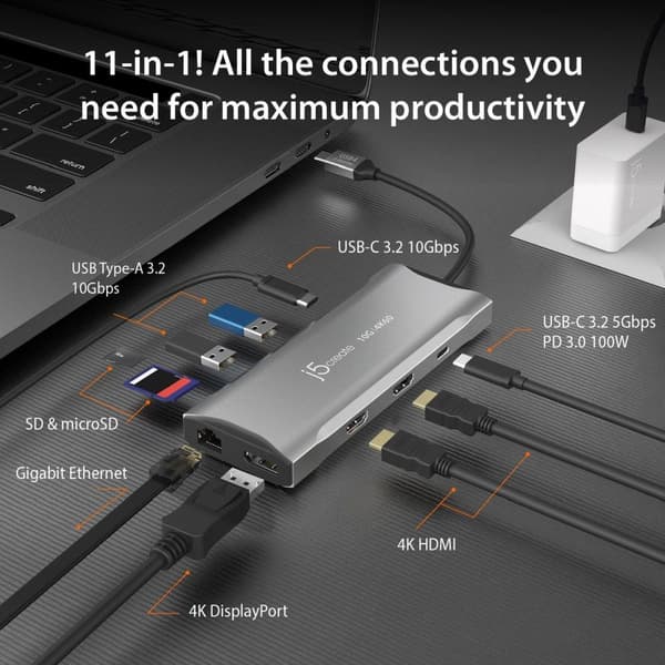 j5create JCD397-N 4K60 Elite USB-C Multi-Monitor Mini Dock