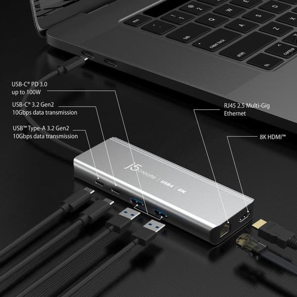 j5create USB4 8K-hubb med fler portar