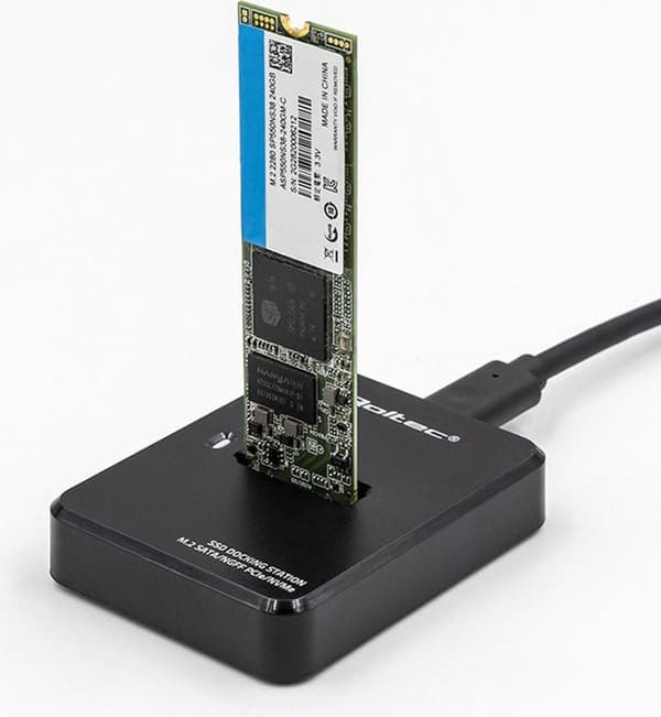 Qoltec 50313 Dockingstation SSD M.2 SATA/PCIe | NGFF/NVMe | USB 3.1