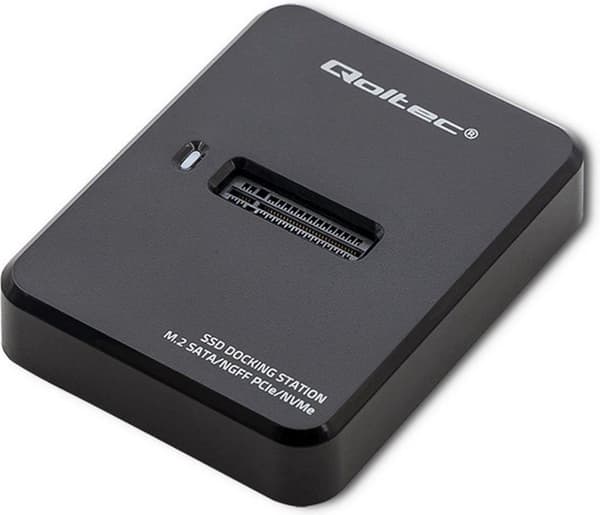 Qoltec 50313 Dockingstation SSD M.2 SATA/PCIe | NGFF/NVMe | USB 3.1 Sort