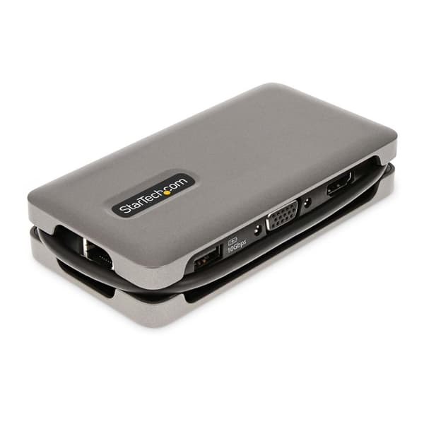 StarTech.com USB-C Multiport Adapter - USB C til VGA/4K 60Hz HDMI Adapter - 3-Port USBC Hub - 100W PD - GbE - USB C Dockingstation/Laptop Dock - Mini/