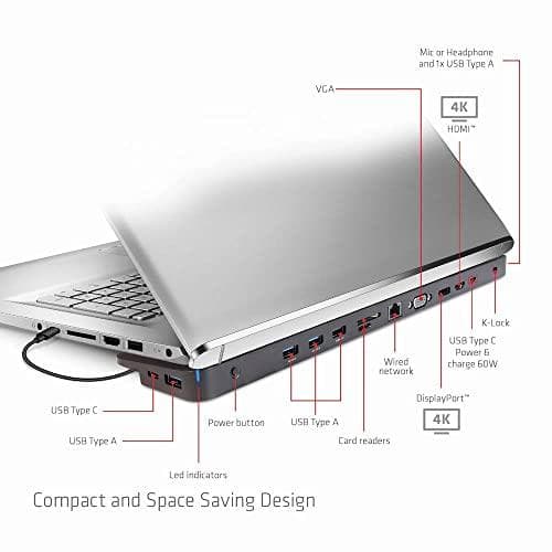 Club 3D CSV-1565 - Dockningsstation - USB-C - VGA, HDMI, DP - GigE - 100 watt