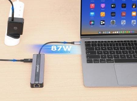 MANHATTAN USB-C 7-i-1 dockningsstation med Power Delivery USB 3.2 Gen 1 Typ C hane till HDMI hona (4K@30Hz), två USB-A-portar (5 Gbit/s), Gigabit RJ45