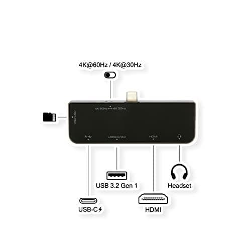 USB C mini -telakointiasema 5in1 kannettavalle tietokoneelle, MacBookille, tabletille (EX-1222HM)