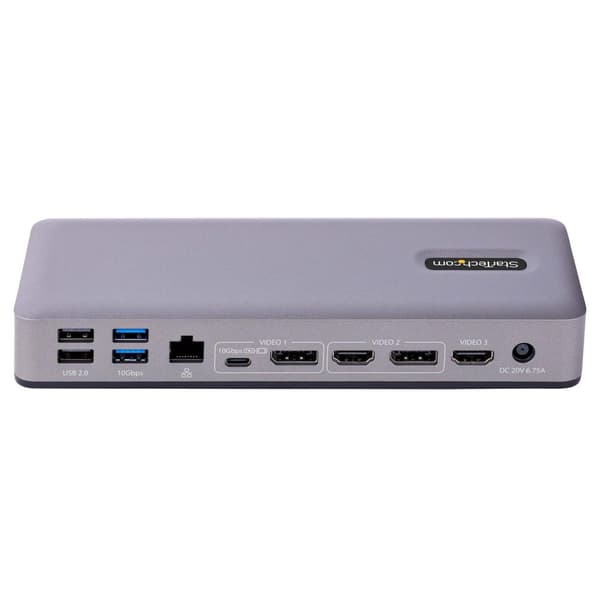 STARTECH.COM USB-C Dockningsstation - Google Chromebook Dock - Dubbla bildskärmar - USB Hub 3.0 PD 3.0 GbE K-Slots Fungerar med Chromebook (DK31C3MNCR