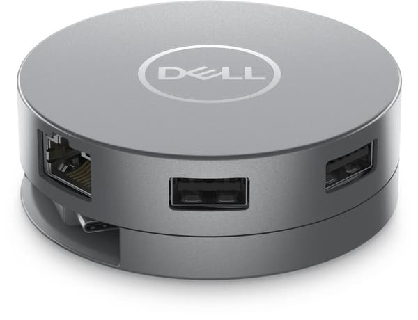 DELL 6-in-1 USB-C-moniporttisovitin - DA305 - Kiinteä - USB 3.2 Gen 2 (3.1 Gen 2) Type-C - 10 100 1000 Mbps - Hopea - 3840 x 2160 pikseliä - Dell (5H1