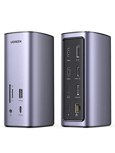 Ugreen USB-C multifunktionel dockingstation 12-i-1 - Sølv - Lenovo Yoga Book - Dell XPS 13 9305 - MacBook Pro /Air - HP Spectre x360 13 - Dell XPS 15