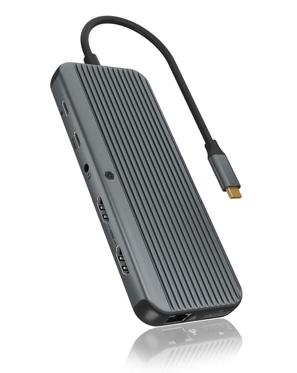 RaidSonic ICY BOX IB-DK4060-CPD - telakointiasema - kannettavalle - USB-C 3.2 Gen 2 - 2 x HDMI, DP - GigE (IB-DK4060-CPD)