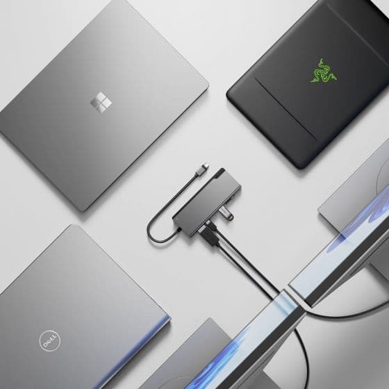 ALOGIC ULDPLSV2-SGR Notebook Dock/Port Replikator Trådbunden USB 3.2 Gen 1 (3.1 Gen 1) Typ-C Svart - Grå (ULDPLSV2-SGR)