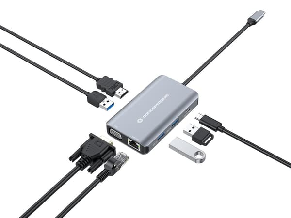 Conceptronic DONN21G kannettavan telakointiasema ja porttitoistin langallinen USB 3.2 Gen 1 (3.1 Gen 1) Type-C Grey (DONN21G)