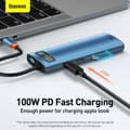 Miniatyrbild 6 av 11: DOCKING Station Baseus Metal Gleam,conectare PC USB-C, USB 3.0x3, 1xSD/MicroSD,USB-C x 1 PD 100W 5V/9V/14.5V/20V 5A(Max.),Gigabit RJ-45x1,HDMIx1/4K/30