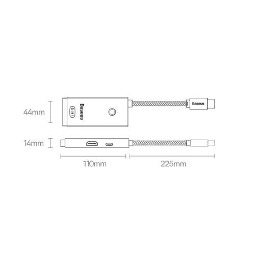 Baseus Lite Series Hub 5w1 USB-C to 3x USB 3.0 + USB-C + HDMI (black)
