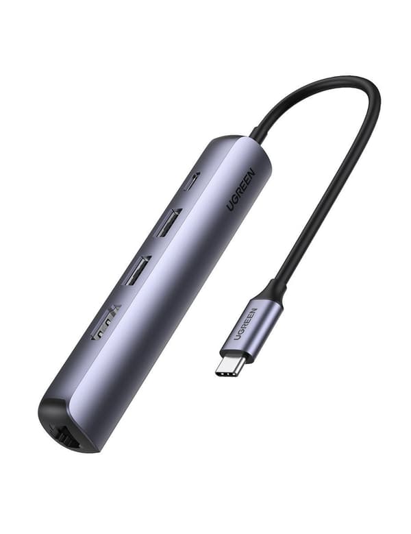 DOCKING Station Ugreen Ultra Slim, "CM418" conectare PC USB Type-C, USB 3.0 x 2|HDMI x 1/4K/30Hz|RJ-45 Gigabit LANx1|USB Type Cx1 PD 100W, aluminiu, g