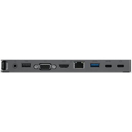 DOCKING Station LENOVO compatibil universal, conectare PC USB Type C, USB 3.0 x 3, USB Type C x 1, porturi video VGA x 1, HDMI x 1,  RJ-45, negru, "40