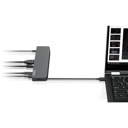 DOCKING Station LENOVO compatibil universal, conectare PC USB Type C, USB 3.0 x 3, USB Type C x 1, porturi video VGA x 1, HDMI x 1,  RJ-45, negru, "40