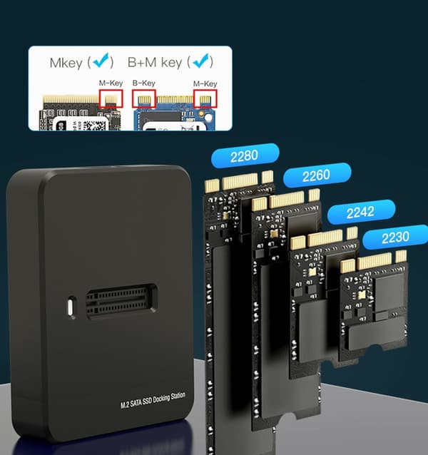 Gembird DD-U3M2 Desktop USB Type-C M.2 SATA & NVME SSD-enhet dockningsstation, svart