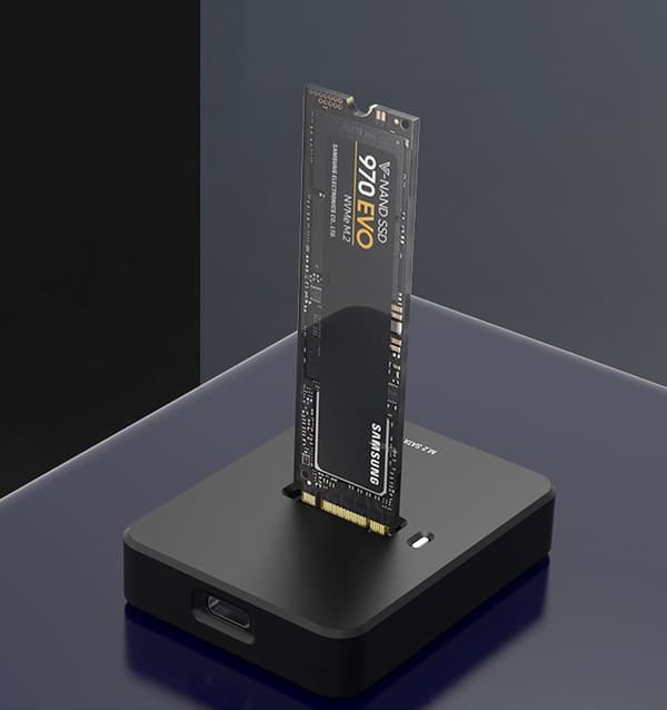 Gembird DD-U3M2 Desktop USB Type-C M.2 SATA & NVME SSD-enhet dockningsstation, svart