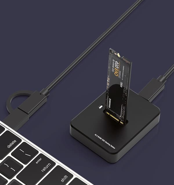 Gembird DD-U3M2 Desktop USB Type-C M.2 SATA & NVME SSD-enhet dockningsstation, svart