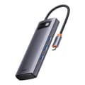 Miniatyrbild 5 av 6: DOCKING Station Baseus Metal Gleam, conectare PC USB Type-C, USB 3.0 x 3, USB Type C x 1 PD 20V/5A, card reader SD/microSD, gri "WKWG030213" (timbru v