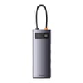 Miniatyrbild 6 av 6: DOCKING Station Baseus Metal Gleam, conectare PC USB Type-C, USB 3.0 x 3, USB Type C x 1 PD 20V/5A, card reader SD/microSD, gri "WKWG030213" (timbru v