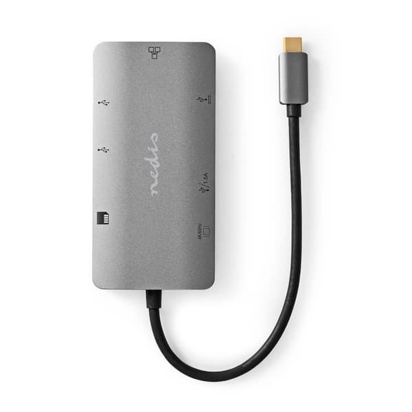 Nedis USB Multi-Port Adapter | 7-i-1 | USB 3.2 Gen 1 | USB-C™ Hane | HDMI™ Utgång / Micro SD / RJ45 Hona / SD / USB-C™ Hona / 3x USB-A Hona | 5 Gbps |