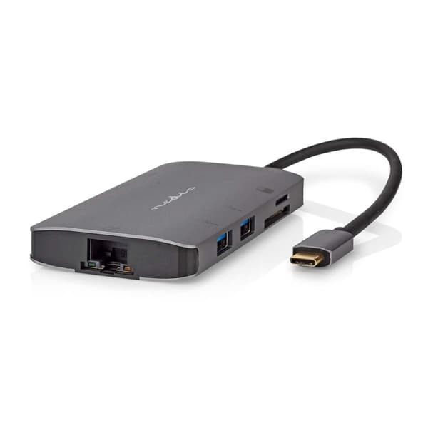Nedis USB Multi-Port Adapter | 7-i-1 | USB 3.2 Gen 1 | USB-C™ Hane | HDMI™ Utgång / Micro SD / RJ45 Hona / SD / USB-C™ Hona / 3x USB-A Hona | 5 Gbps |