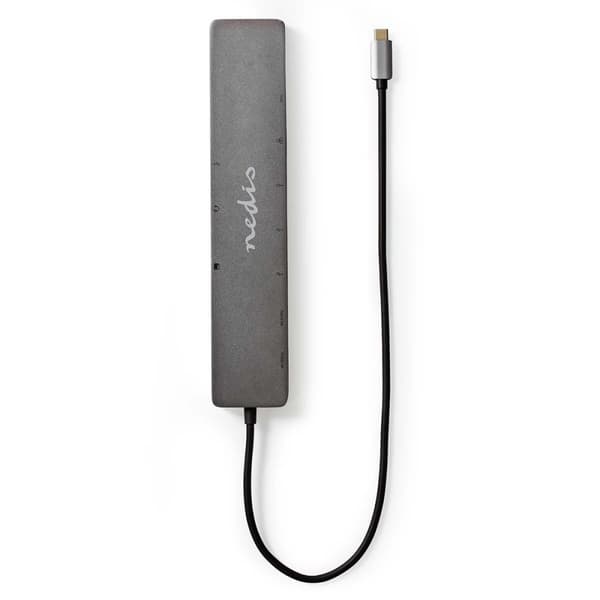 Nedis USB N Moniporttisovitin | 10-in-1 | USB 3.2 Gen 1 | USB-C™ Uros | Micro SD / RJ45 Naaras / SD / 2x HDMI™ / 2x USB-C™ / 3x USB-A Naaras | 0.40 m