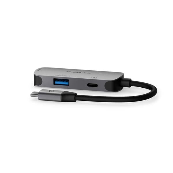 Nedis USB Multi-Port Adapter | 3-in-1 | USB 3.2 Gen 1 | USB-C™ Han | HDMI ™ -udgang / USB-A Hun / USB-C™ Hun | 5 Gbps | 0.10 m | Runde | Nikkelplatere