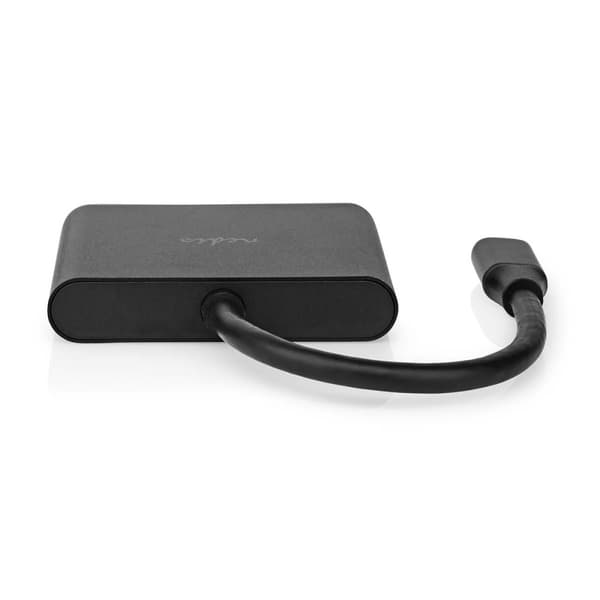 Nedis USB Multi-Port Adapter | 3-in-1 | USB 3.2 Gen 1 | USB-C™ Han | HDMI ™ -udgang / USB-A Hun / USB-C™ Hun | 5 Gbps | 0.10 m | Runde | Nikkelplatere