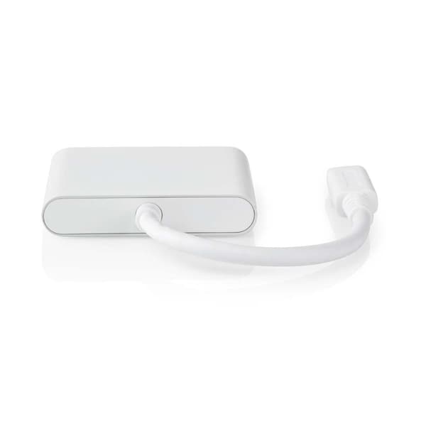 Nedis USB Multi-Port Adapter | 3-i-1 | USB 3.2 Gen 1 | USB-C™ Hane | HDMI™ Utgång / USB-A Hona / USB-C™ Hona | 5 Gbps | 0.10 m | Rund | Nickelplaterad
