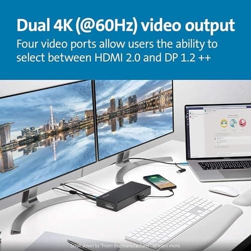 Kensington SD4781P - Dockningsstation - USB-C - 2 x HDMI, 2 x DP++ - GigE (K33603EU)