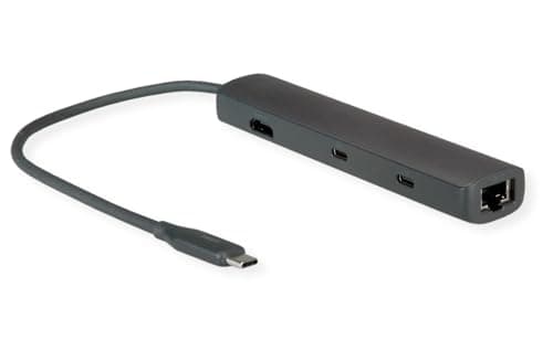 ROLINE dockningsstation USB Typ C, 8K30 HDMI, USB 3.2 Gen 2 (Typ-A+C), PD, 2.5GbE LAN