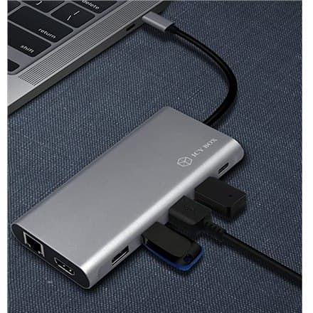 Raidsonic | 12-in-1 USB Type-C -telakka PD 100 W:lla | BOX IB-DK4050-CPD | Telakka | Ethernet LAN (RJ-45) -portit 1 | VGA (D-Sub) -portit q