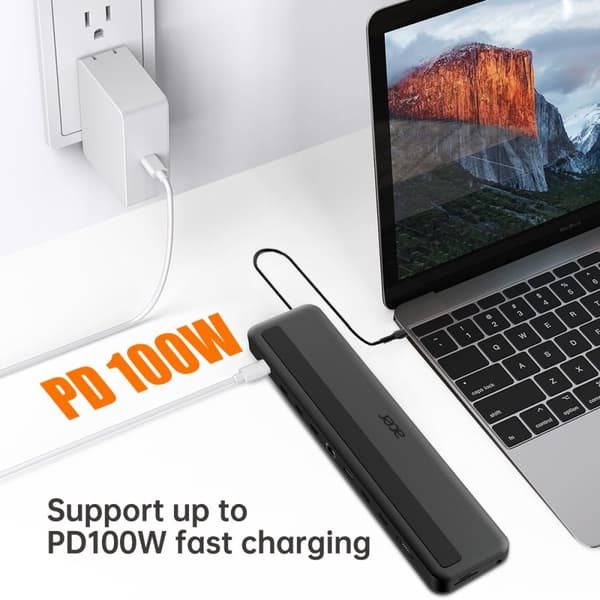 Acer 13-i-1 dockingstander - Dockingstation - USB-C - VGA, 2 x HDMI, DP - 1GbE (HP.DSCAB.015)