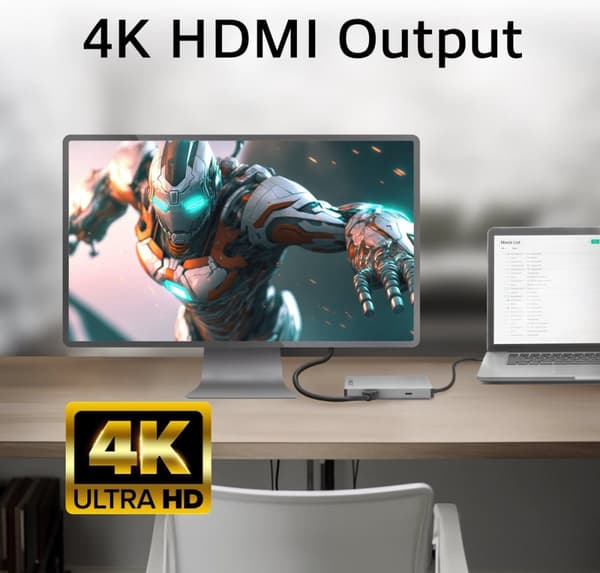 ACT AC7092 - HDMI - RJ-45 - USB 3.2 Gen 1 (3.1 Gen 1) Typ-A - USB 3.2 Gen 1 (3.1 Gen 1) Typ-C - Mi