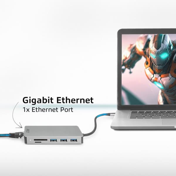 ACT AC7092 - HDMI - RJ-45 - USB 3.2 Gen 1 (3.1 Gen 1) Typ-A - USB 3.2 Gen 1 (3.1 Gen 1) Typ-C - Mi